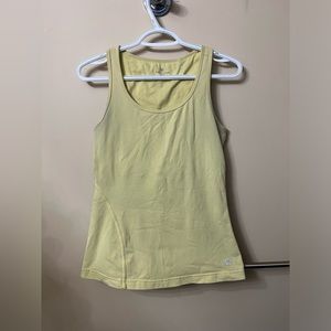Yellow built in bra tank. Tuff Athletics. Medium quality.